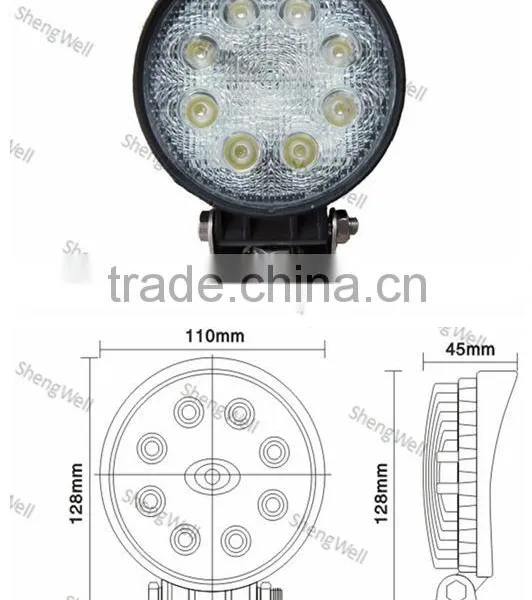 24w Led Work Light 9--32V IP67 Led Work Light Flood/Spot Beam Car Led Working Light Auto Led Hanging Work Light