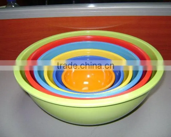 MELAMINE 6 PC ASSORTED COLOR BOWL SET