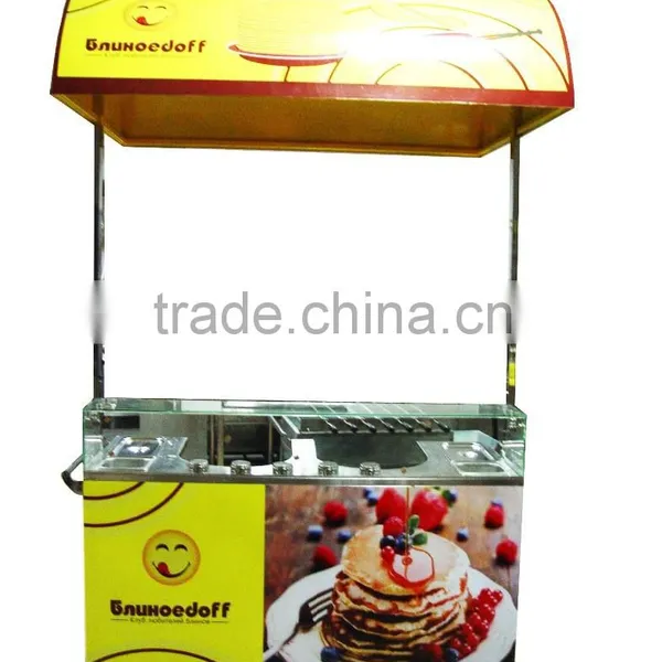 Mobile Hamburgers Carts Food Vending Truck Cart for Crepe Maker Sale photo-2