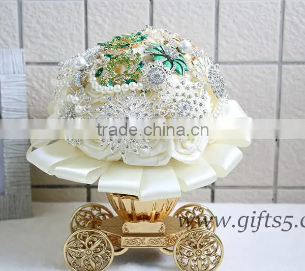 Elegant Crystal Wedding Bridal Bouquet photo-4