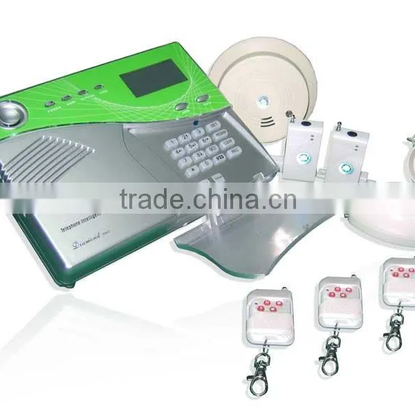 PSTN Wireless Voiced Telephone Line Security Alarm System with LCD Display
