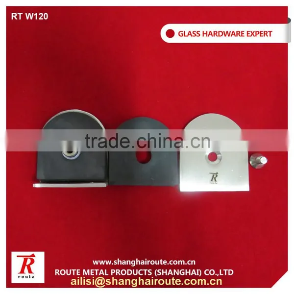High Quality Bright Polished Flat Base D Shape Stainless Steel Tempered Glass Clamp photo-2