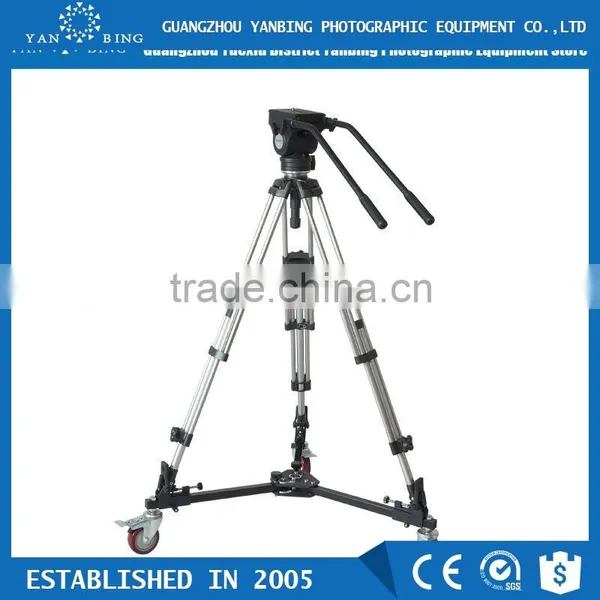 Professional Dslr Camcorder Tripod With Double Handles and Ground Spreader for 15kg Camera