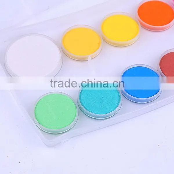 High Quality 12pcs Solid Powder Water Color Cake Airbrush Paint for Kids,tempera Kids Paint Powder Watercolor in Plastic Box photo-2