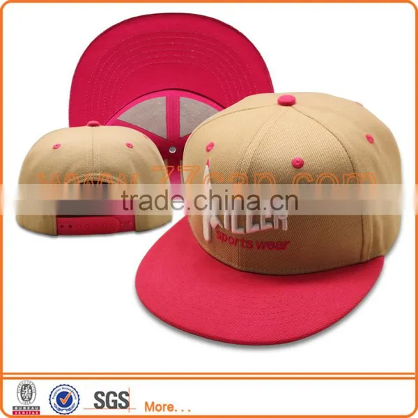 6 Panels Cheap Plain Baseball Cap Hat /100% Cotton Custom Flat Brim Cap Wholesale photo-2