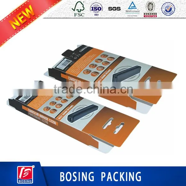 Portable Charger Custom Design Ivory Board Packaging Box With Hook photo-5