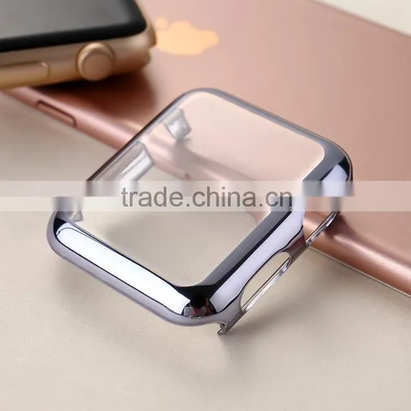Electroplate Hard PC Case Cover With Protective Film For Apple Watch i Watch 38mm 42mm Shell Shockproof Frame Cover Shell photo-5