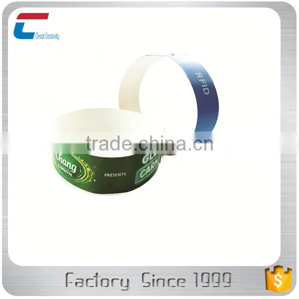 Custom Logo Printing Disposable Paper One off Rfid Smart Wristband Blacelet for Festival Events or Exhibitions photo-3