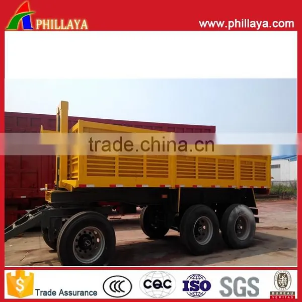 30 Tons Drawbar Full Type Dump Cargo Box Tipper Trailer With Draw Bar photo-4