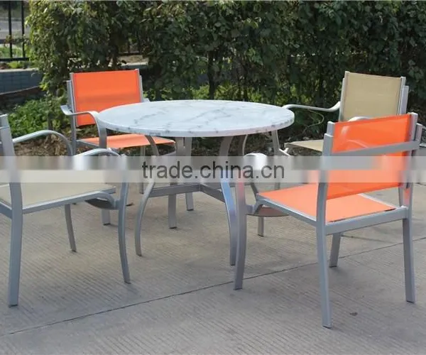 Commercial Mesh Coffee Set Aluminum Outdoor Furniture photo-4