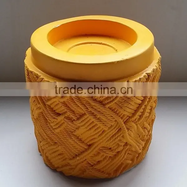 Decorative Sweater Design Fake Stone Tea Candle Holder With Cylinder Glass photo-3