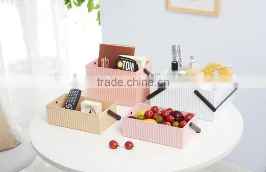 Cy268 Decorative Plastic Home Office Storage Boxes Desktop Basket Organizer Handle Bathroom Kitchen Home Office Tidy Box photo-6