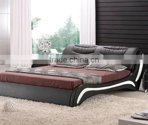 Hot Selling Soft Modern Leather Bed With Speaker photo-2