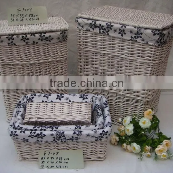 Homes Hand-Woven Willow Dirty Clothes Basket photo-6