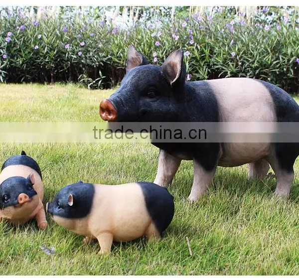 Garden Decoration Lifelike Animal Figurine Life Size Pig Statue photo-5