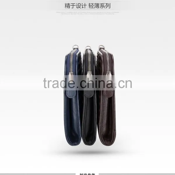 Wholesale High Quality Luxury Business Style Genuine Soft Shipskin Leather Woven Suede Wallet Envelope Bag Men Cltch Handbag photo-5