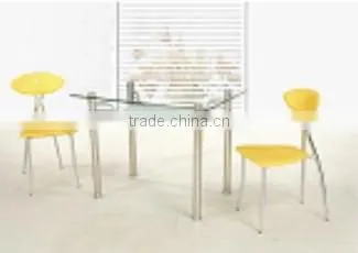 Dining Room Furniture Glass Table and Chair, Modern Glass Top Dinette Sets photo-6
