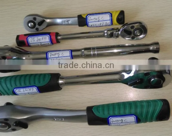 Professional 1/2",3/8" 1/4"Quick Release C-RV Ratchet Wrench 72T With Grip Handle photo-6