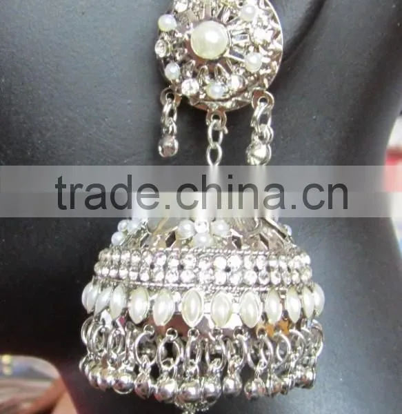 Silver Pearl Jhumka Earrings photo-3