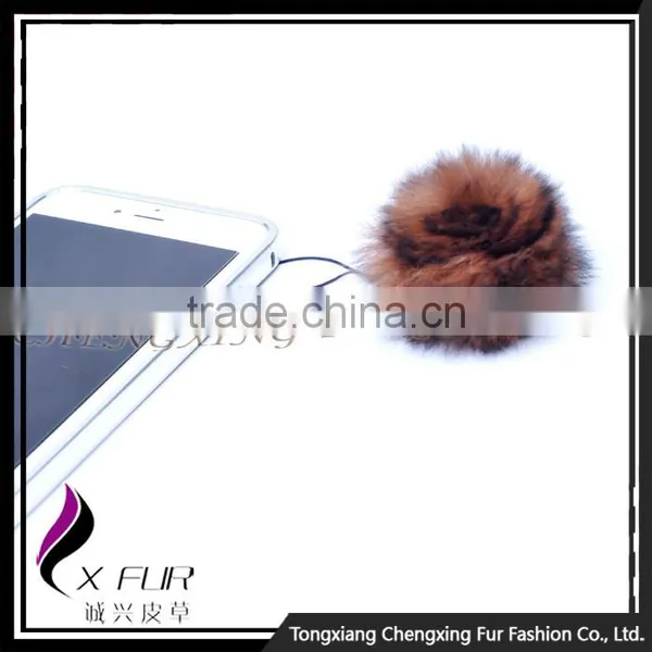 CX-A-54D Flower Design Fashion Hangings Real Rabbit Fur Keychain photo-6