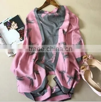 High Quality 2017 Spring Women Scarf New Coming Flamingo Printed Pattern Imitated Cashmere Material Girl Cappa photo-5
