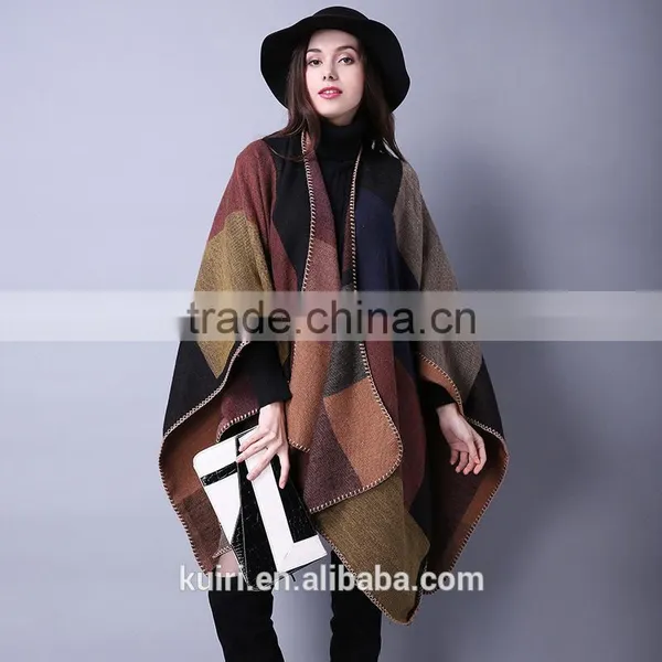 2017 New Style High Quality Classic Big Plaid Cashmere Scarf Women Grid Silk Scarf Lady Soft Shawl photo-3