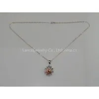 925 Silver Flower Pendant Jewelry photo-3