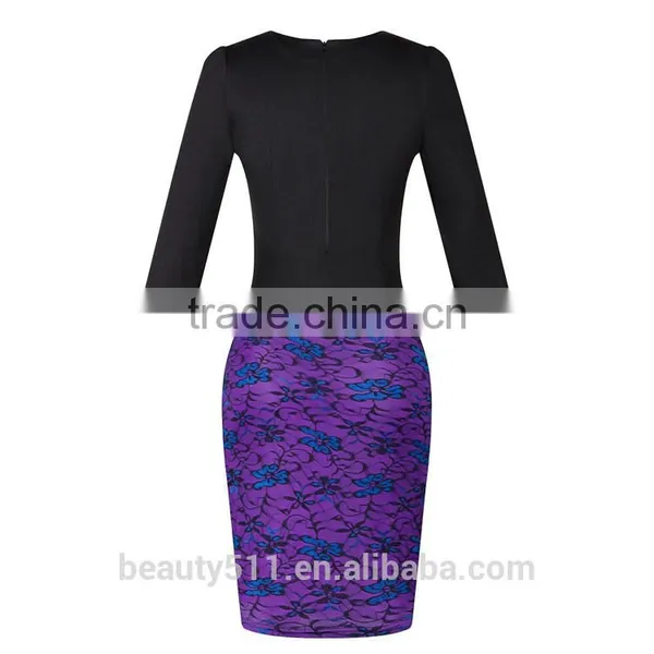 2017 New Style Bodycon Flower Dresses Floral Casual Plus Size SD31 photo-6