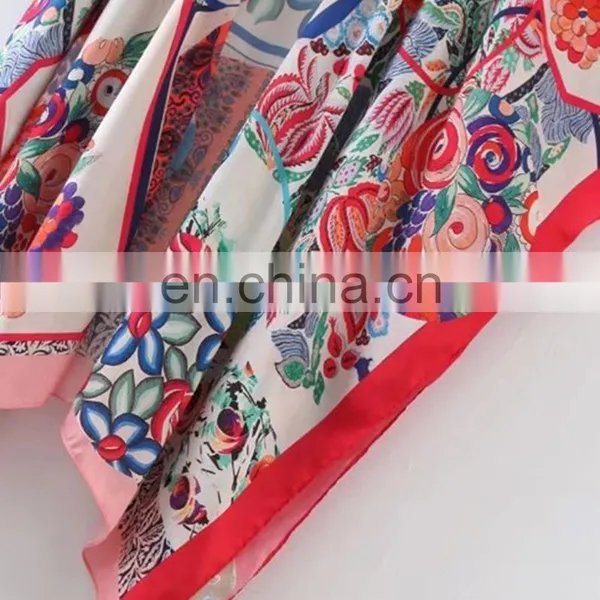 2017 Women Open Front Casual Asymmetrical Hem Floral Loose Kimono Ladies Summer Beachwear photo-3