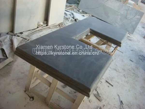 KYRSTONE Honed Black Limestone Blue Limestone for vanity top