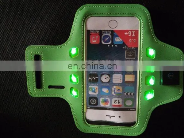 New Design Neoprene+PU+LED Lighting Led Armband for Cell Phone photo-6