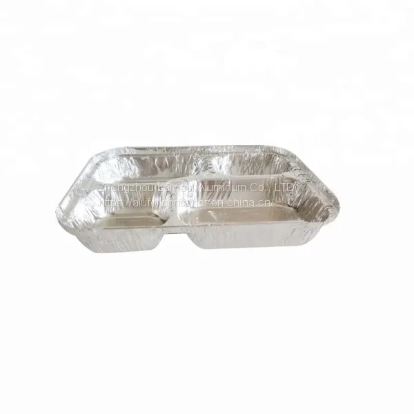 Food Lunch Box 4 Compartment Rectangular Disposable Aluminum Foil Container photo-5