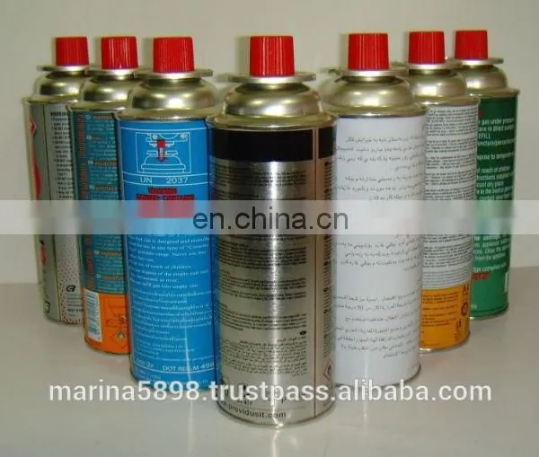Бутановый газовый баллончик 220 г. С запорным клапаном / TPED EN417 / PIE MARK / APPRAGAZ / 4 штуки в сжимаемой упаковке
