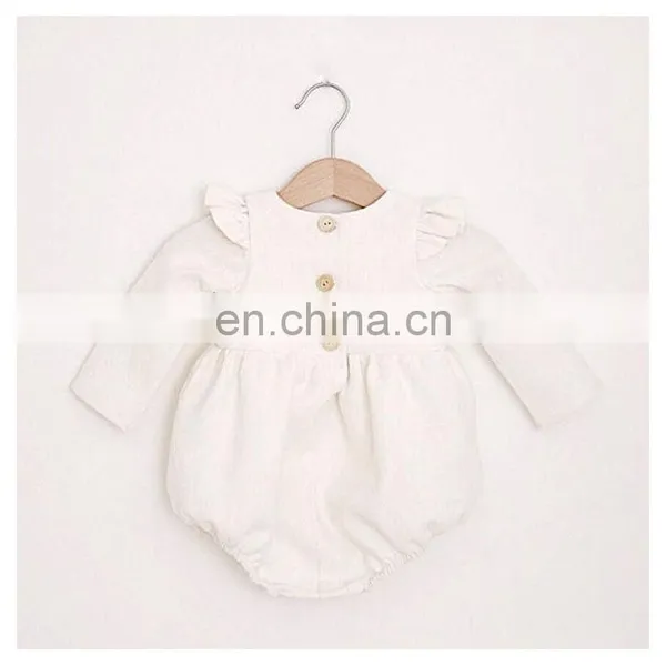 Infants & Toddler Clothes Full Sleeve Ruffle Princess Baby Girls Linen Romper photo-4