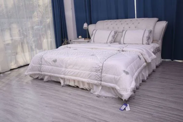 Best Grade Customized Naturally Embossing Soft Bedding Washable Cotton Cashmere Quilt photo-4