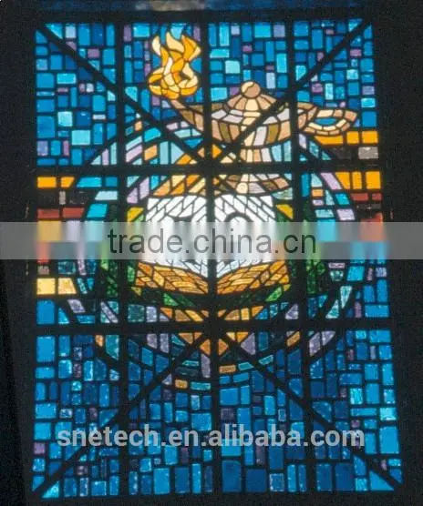 Tempered Facted Glass Church Pattern Interior or Exterior Decoration photo-3