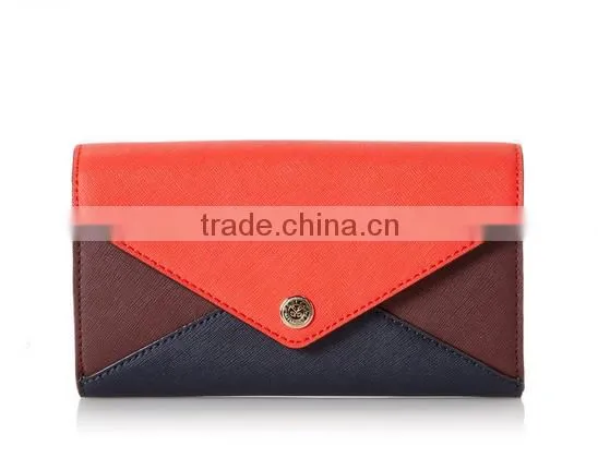 Saffiano Leather Ladies Envelope Clutch Wallet Crossbody Wallet Bag With Shoulder Chain photo-2
