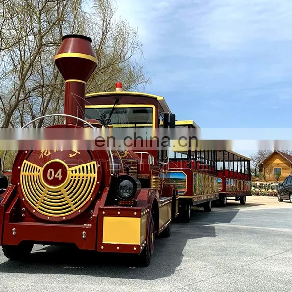 Large Battery Trackless Train Tourist Park Sightseeing Trains Amusement Equipment Trackless Train photo-4