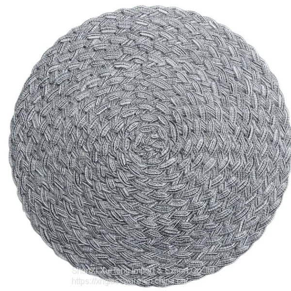Hot Sale Eco-friendly Stocked Round Fabric PP Woven Placemat For Dinning Table Decoration photo-2
