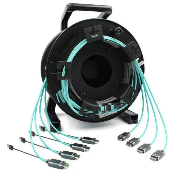 Four-In-One Multi-function Armored 8K Fiber Optic HDMI 2.1 Cable Drum for Rental Service Providers & Live Event Organizers photo-2