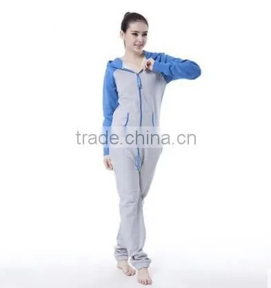 2015 OEM Summer Jumpsuits Color Matching Fleeces Ladies Conjoined Pajamas photo-3