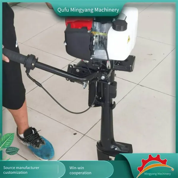 6-meter Boat Underwater Thruster, Small Paddle Hanger for Bamboo Rafts and Boats, Hand-pulled Start Four-stroke Outboard Motor photo-3