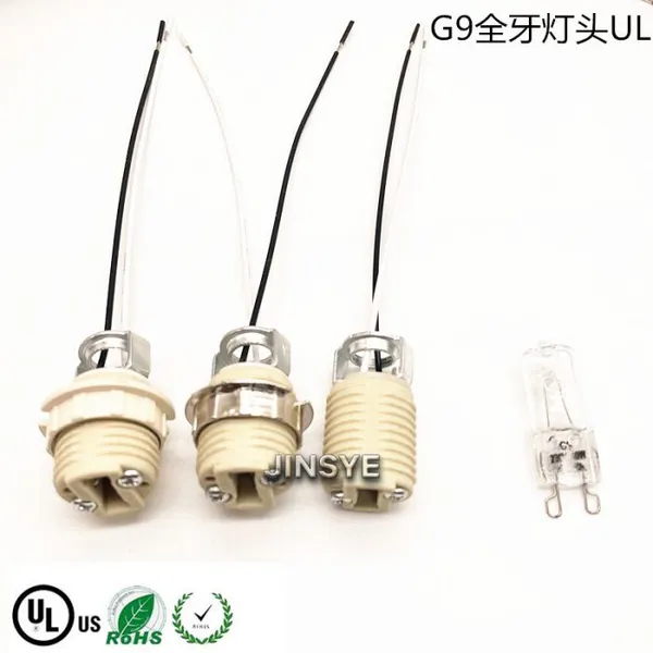 G9 Halogen Lamp Holder Supplier Bulb Socket Ceramic G9 Lampholder With Cable Wire photo-3