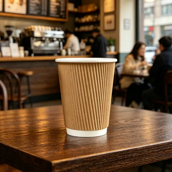 Customized Double Wall Paper Cup for Hot Drinks With Corrugated Insulation photo-5