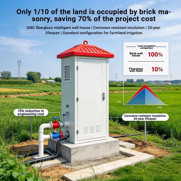 FRP Well House Corrosion Resistant Fiberglass Well Shelter for Farm Irrigation Water Project