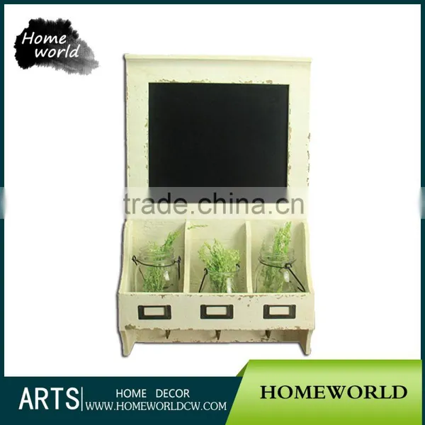 2016 New Style Easily Erased White Wooden Decorative Blackboard With Hooks