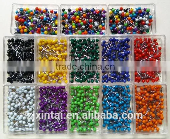 Wholesale Solid Plastic Round Ball Head Color Map Pins (tack) photo-6