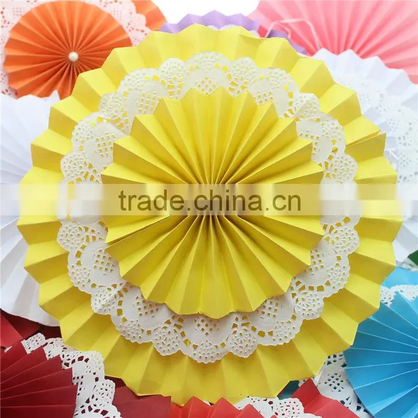 Colorful Round Paper Fan Wedding Stage Decoration Birthday Party Decoration Paper Fan photo-5
