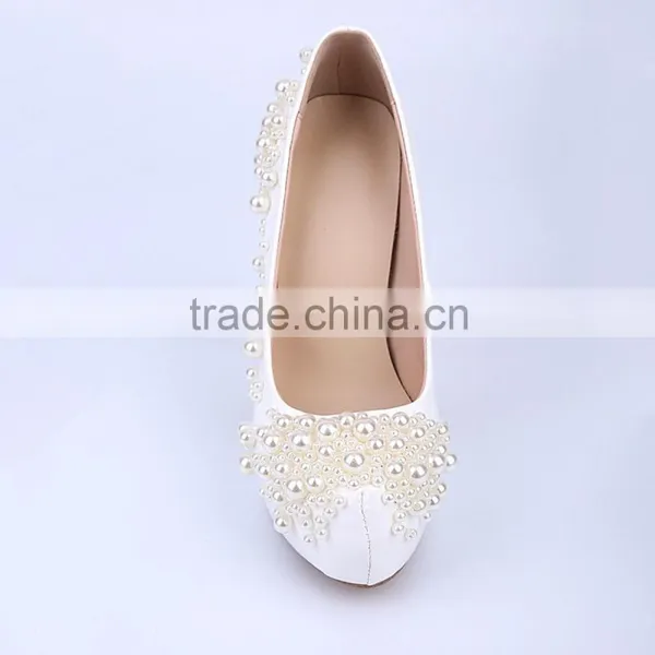Wedding Shoes Sky-high Round Toe Platform Girl High Heels Women Pumps Shoes photo-3