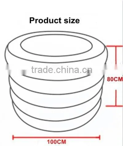5 Circles Round Plastic Inflatable Swimming Pool Baby Pool, 3 Colors for Choice photo-6